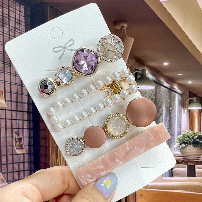 Pearl Hair Clip – Rhinestone Flower Barrette for Women & Girls