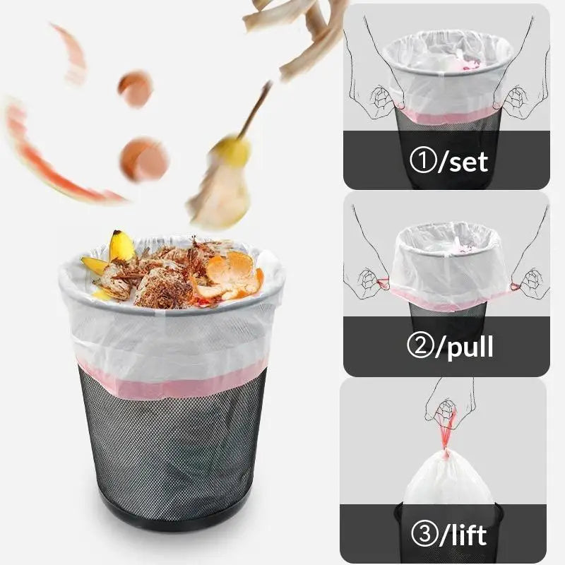 Heavy Duty Drawstring Trash Bags – Waterproof Garbage Can Liners