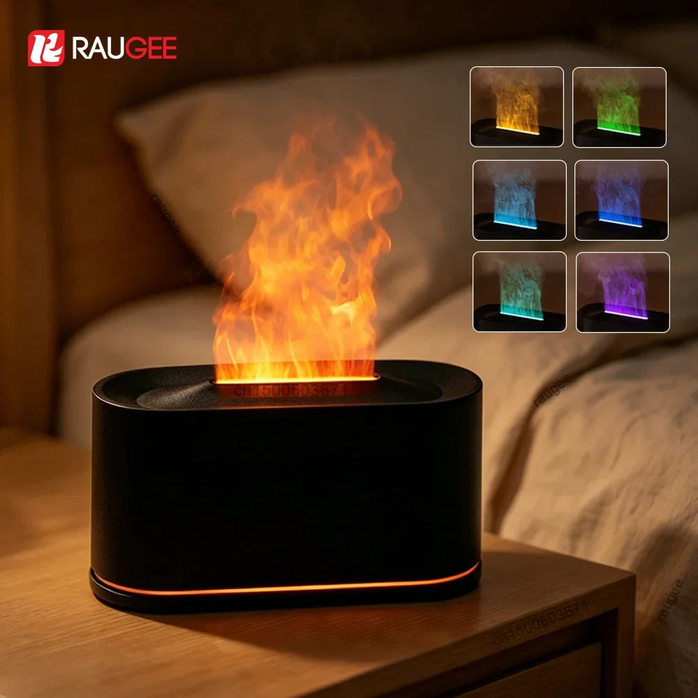 Flame Aroma Diffuser & Mini Humidifier with Night Light