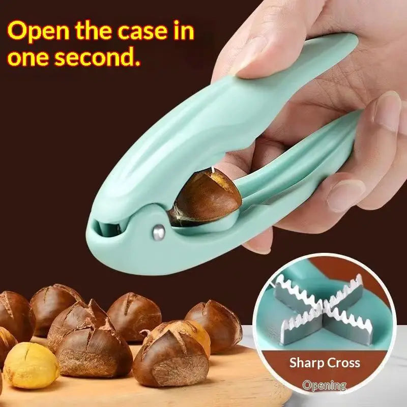 Chestnut Opener – Serrated Steel Blades & Ergonomic Handle