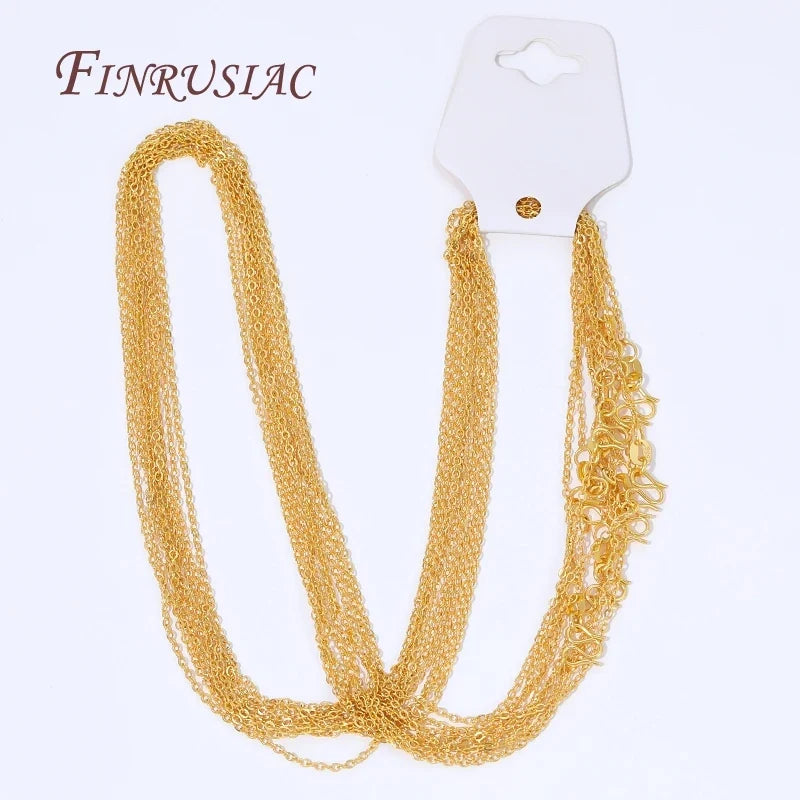 18K Gold Plated O Link Chain Necklace 45cm | DIY Jewelry 2/4/6pc