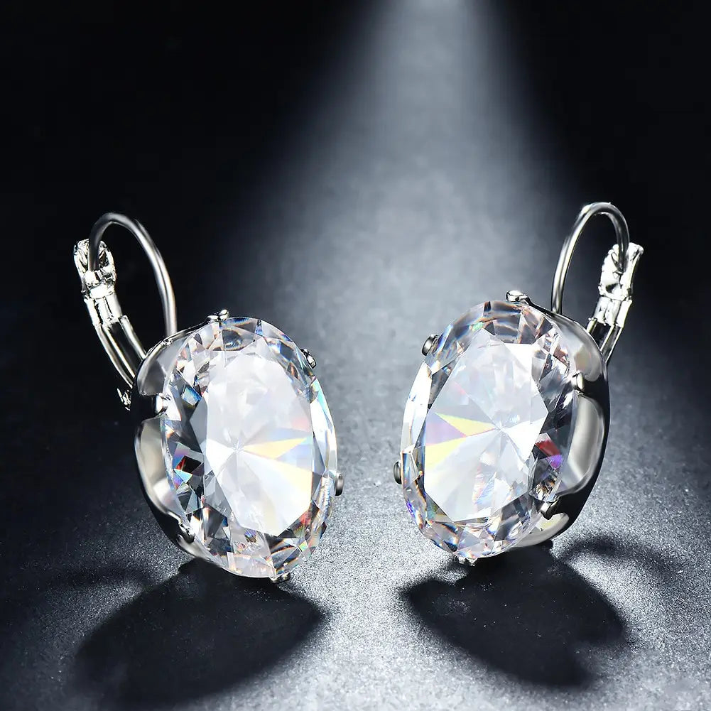 Women's Large Zircon Drop Earrings – Crystal Statement Jewelry