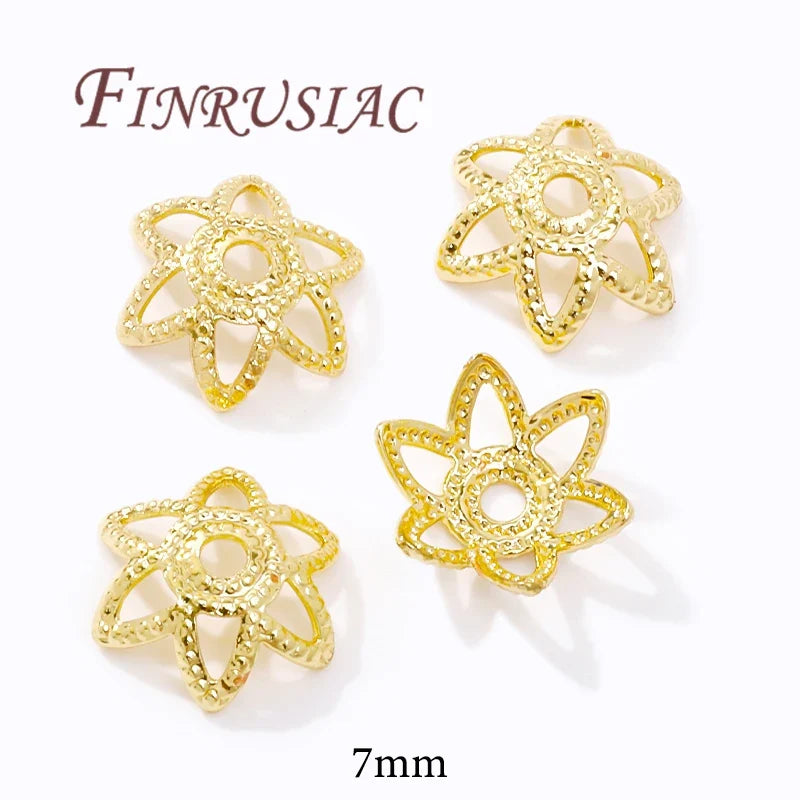 18K/14K Gold Plated Filigree Flower Bead Caps – Jewelry Making