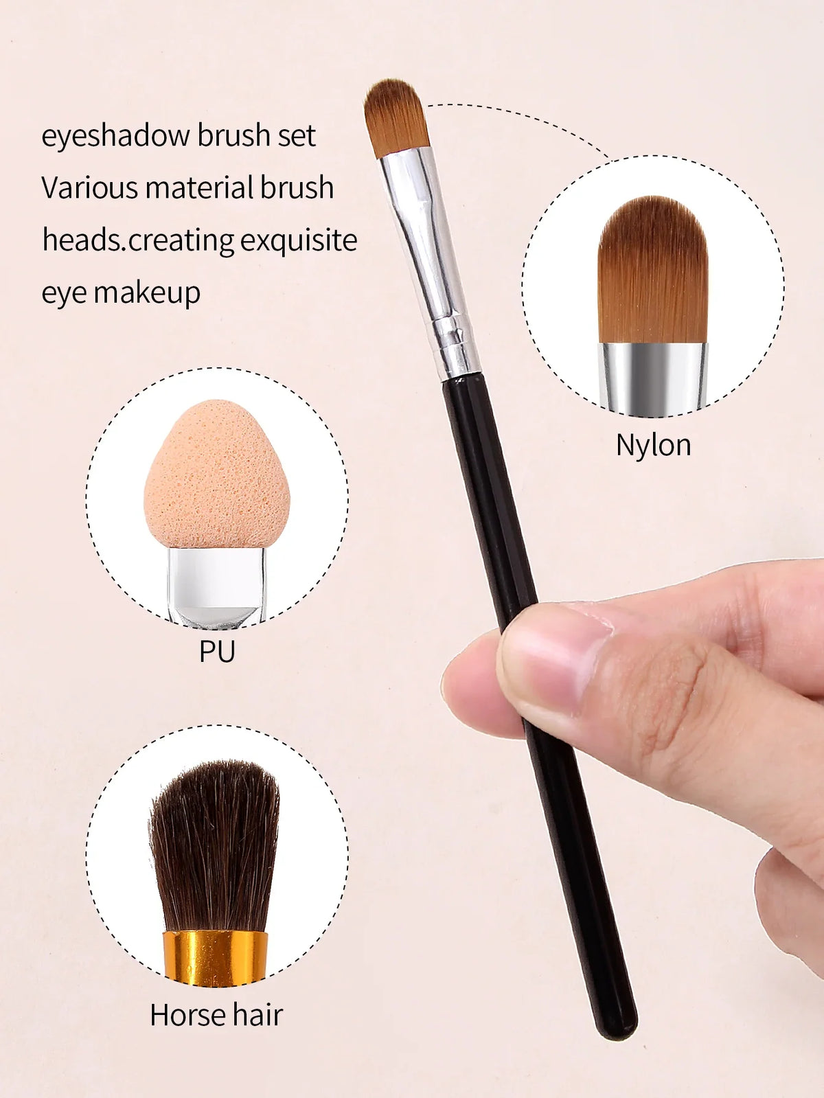6-Piece Eyeshadow Brush Set – Soft Blending & Sponge Applicators