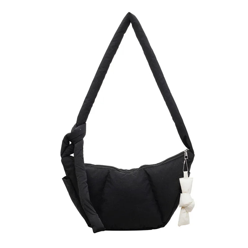 Women's Large Capacity Cotton Puffer Crossbody Dumpling Bag