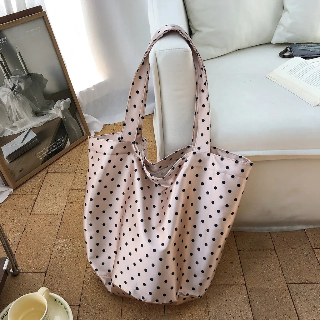 Nixie Retro Polka Dot Tote Bag – Large Women's Shoulder Bag