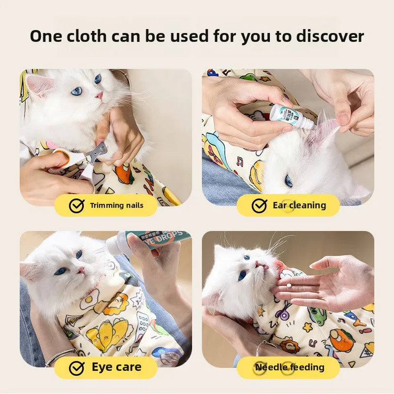 Cat Wrap Cloth – Anti-Scratch Grooming & Nail Trimming Restraint
