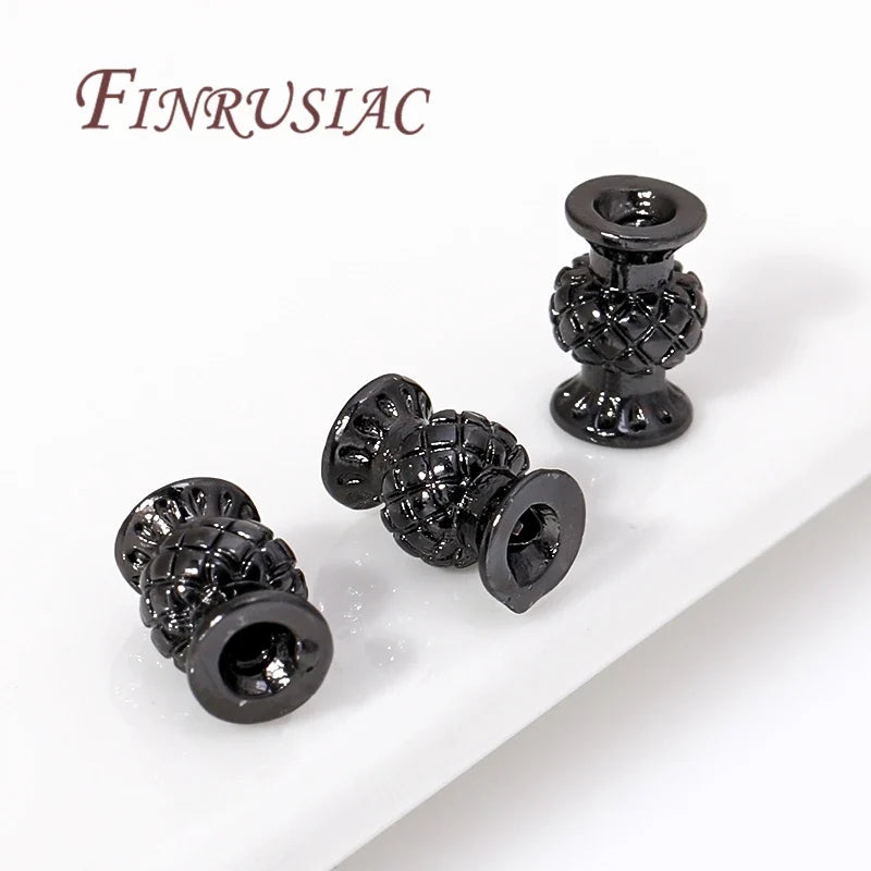 Black Vase Spacer Beads – Gold Plated Brass DIY Jewelry Findings