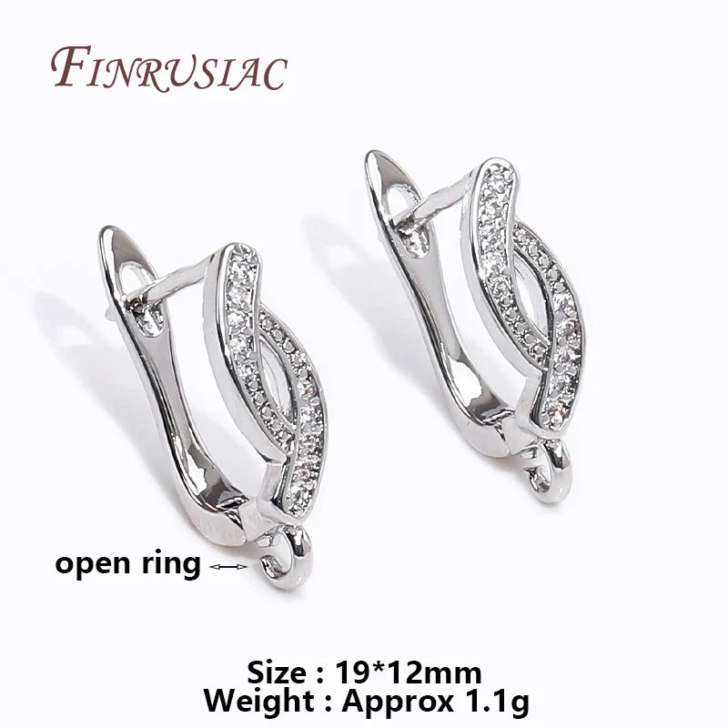 18K Gold Plated Zircon Earring Hooks – DIY Drop Earring Findings