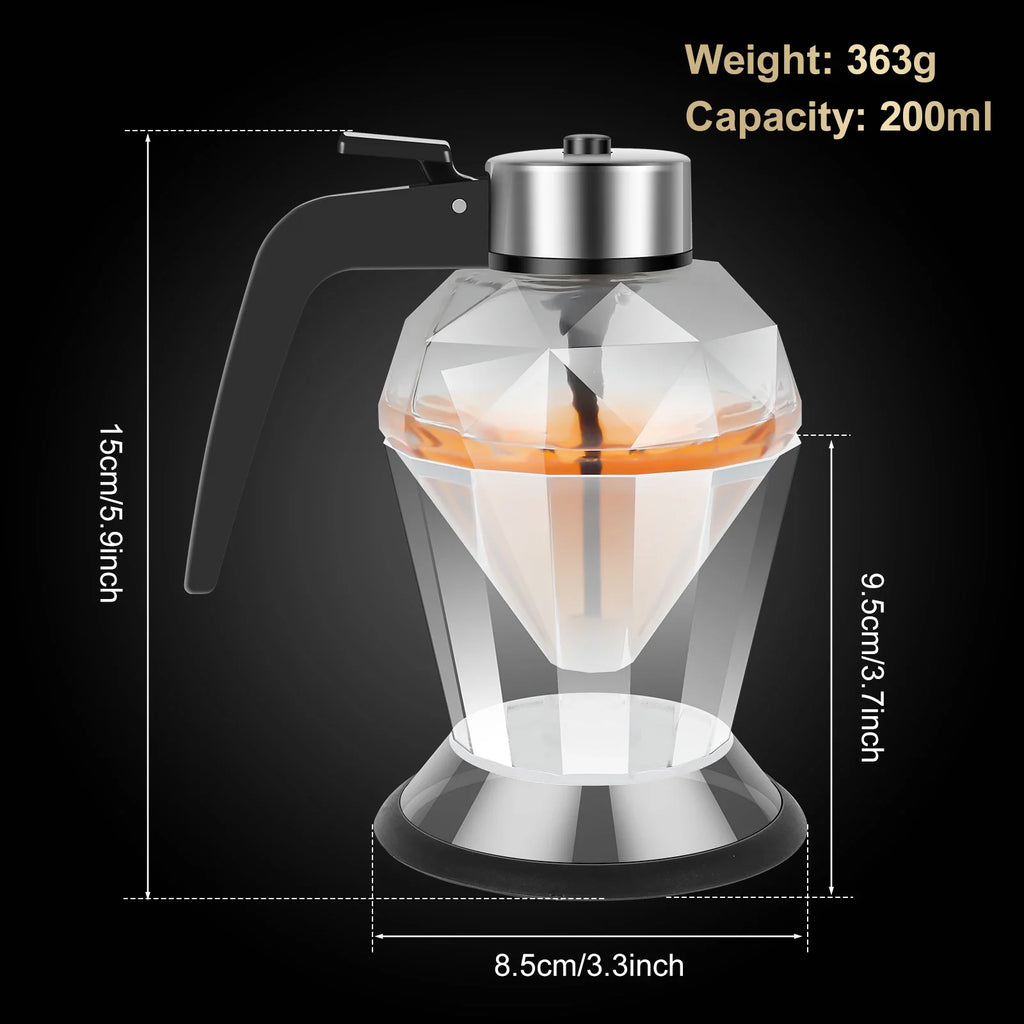 Diamond Glass Honey Dispenser 200ml – Drip-Free Trigger Jar