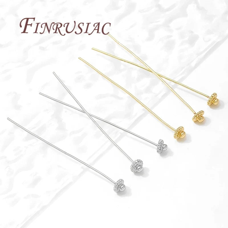 18K Gold-Plated Brass Flower Pins – DIY Earring Findings 10/20pc