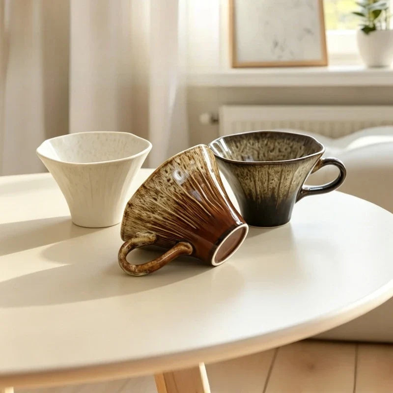 Vintage Handmade Kiln-Fired Ceramic Coffee Mug | 301-400ml