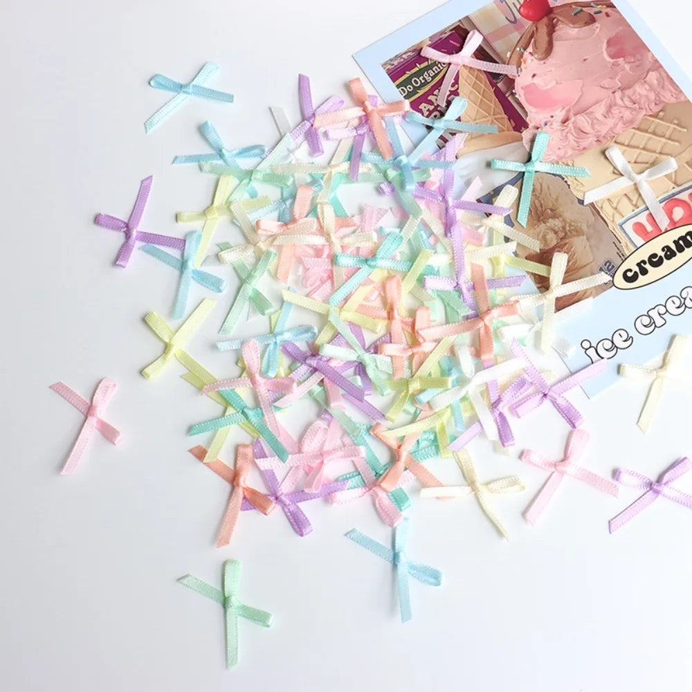 100pcs Mini Ribbon Bows 2x3cm – DIY Craft & Gift Wrapping