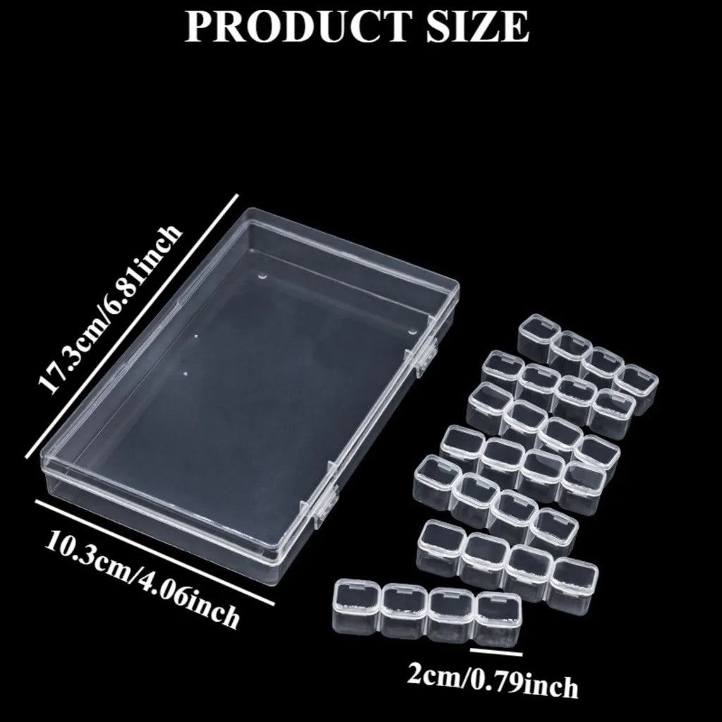 28-Compartment Nail Art Organizer – Rhinestone Storage Case