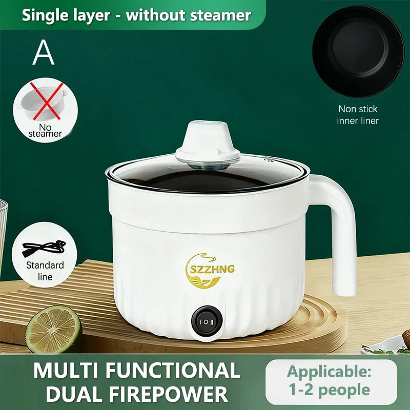 Mini Rice Cooker with Steamer 1.8L Non-Stick Electric Hot Pot