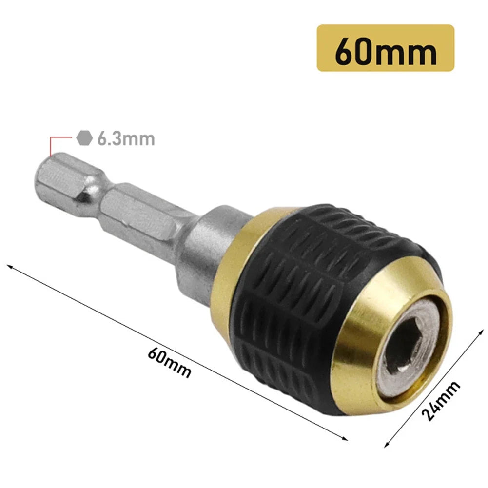 4-Pc Hex Shank Quick-Release Self-Locking Drill Extension Bar