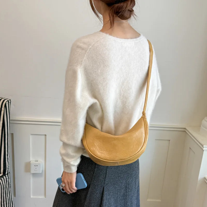Nixie Retro Dumpling Hobo Handbag – Faux Suede Women's Purse
