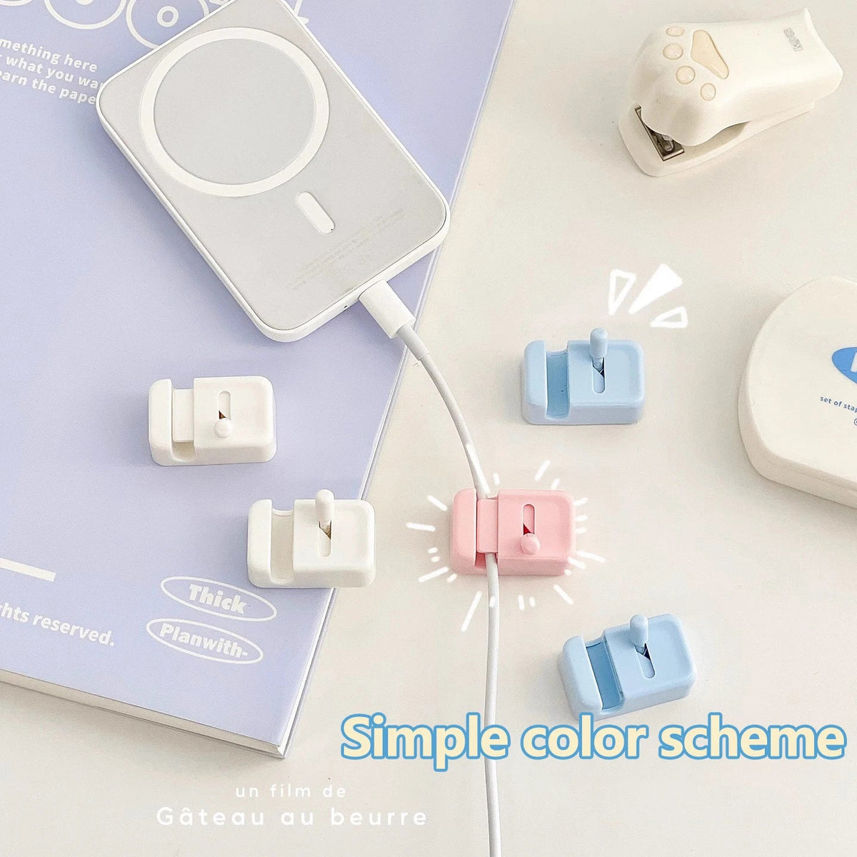 No-Drill Desk Cable Management Clip – Cord Organizer