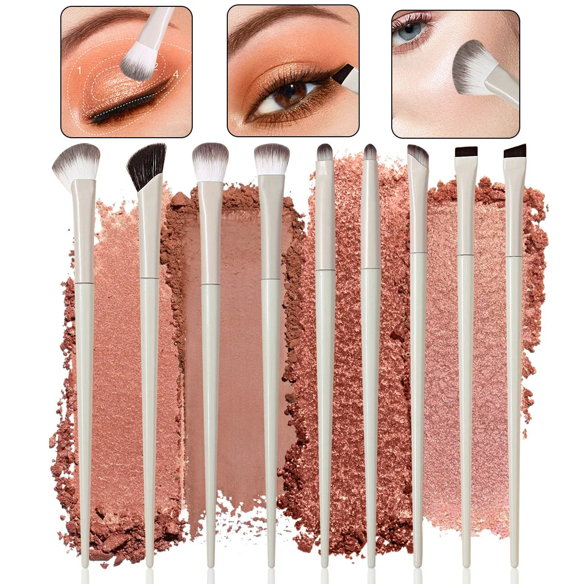 9-Piece Soft Eye Makeup Brush Set – Eyeliner & Eyeshadow