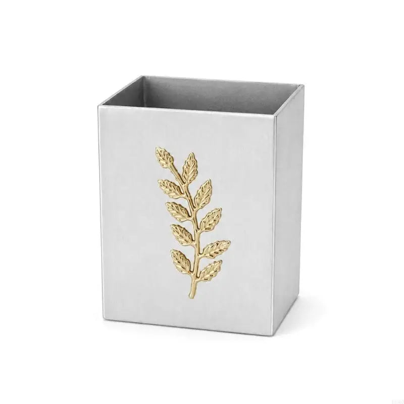 Stainless Steel Square Pen & Makeup Brush Holder Cup