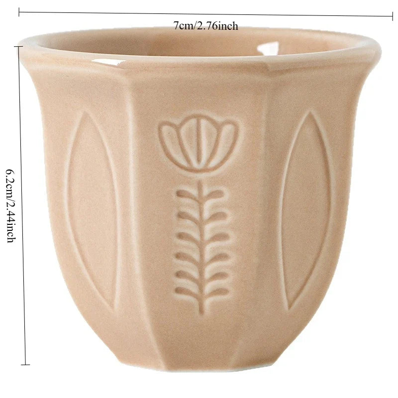 Arabic Tulip Ceramic Espresso Cup Set 100ml – 6 Pieces