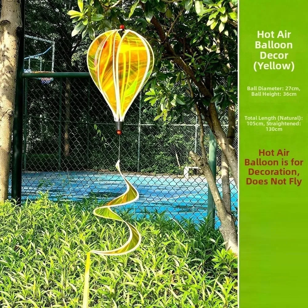 Rainbow Hot Air Balloon Wind Spinner – 36cm Kinetic Garden Decor