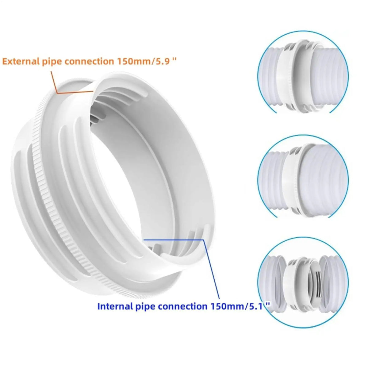 Portable AC Hose Adapter – Universal 5.1 & 5.9 Inch Coupler