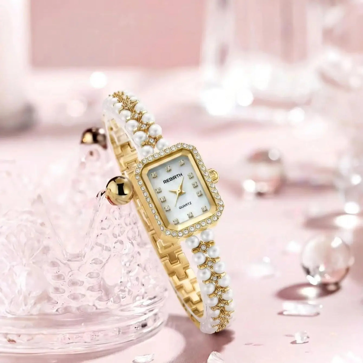 Women's Square Quartz Watch – Light Luxury Stainless Steel