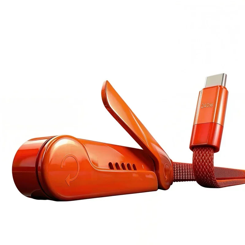 240W 2-in-1 Type-C Fast Charging Cable & Foldable Stand