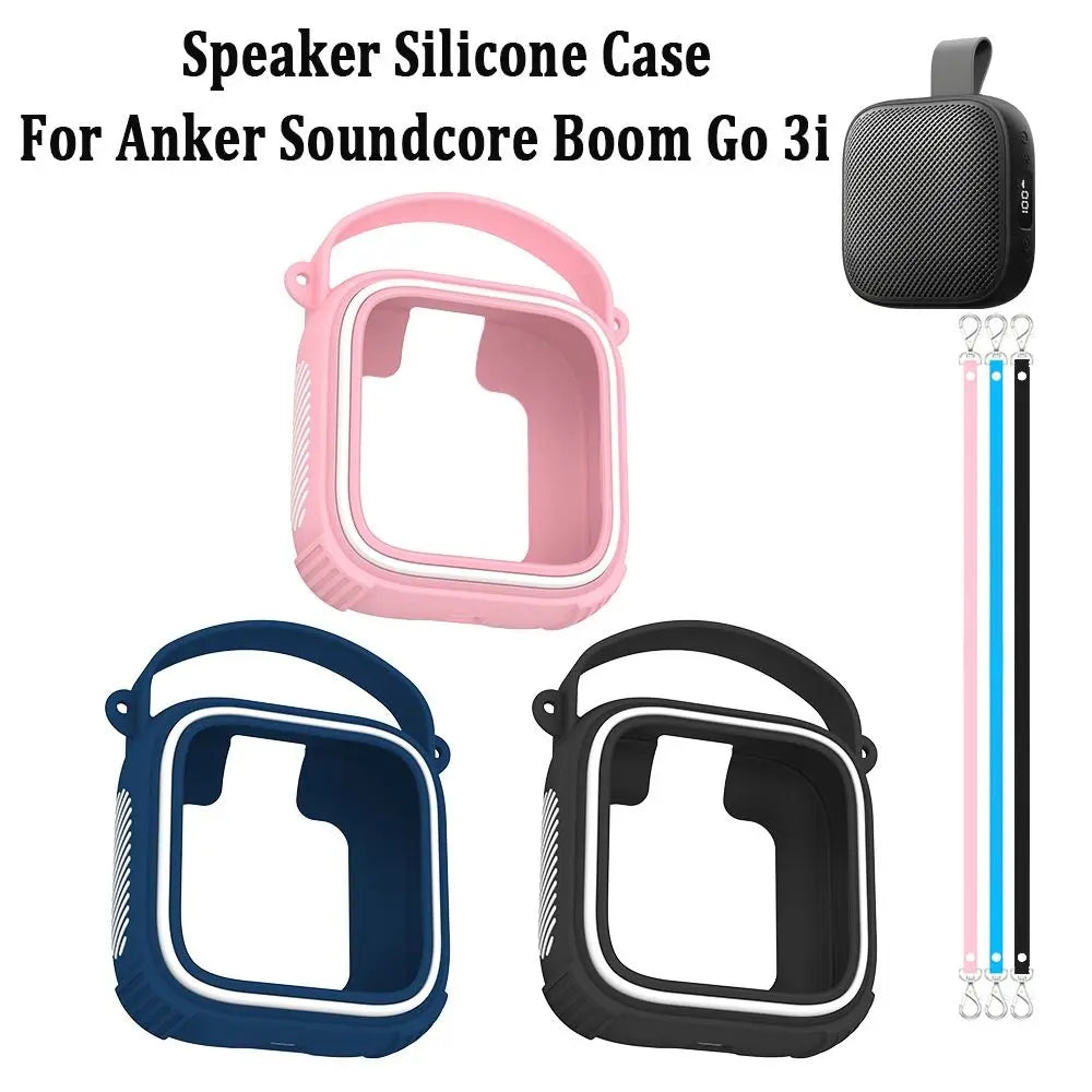 Silicone Case & Lanyard for Anker Soundcore Boom Go 3i
