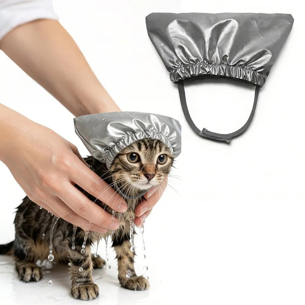 Waterproof Pet Bath Shower Cap – Ear Protection for Cats & Dogs