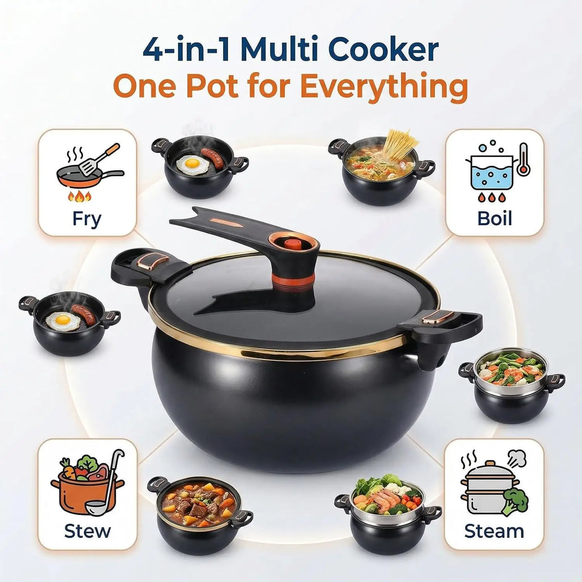FEB.WIND 8L Cast Iron Ceramic Soup Pot – Gas & Induction