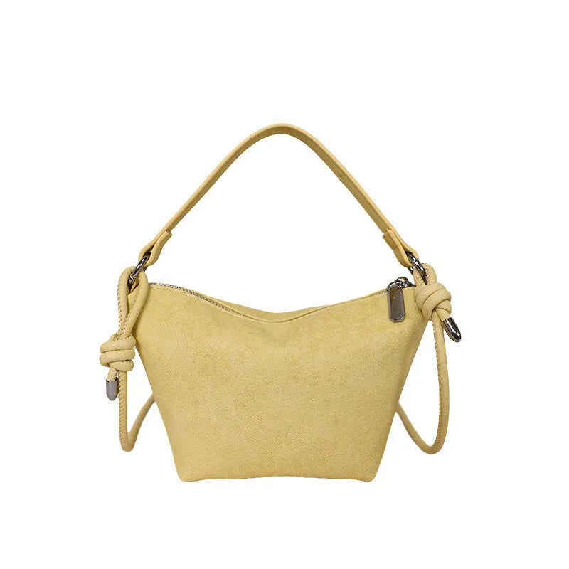 Nixie Vintage Suede Dumpling Crossbody Bag | Korean Style