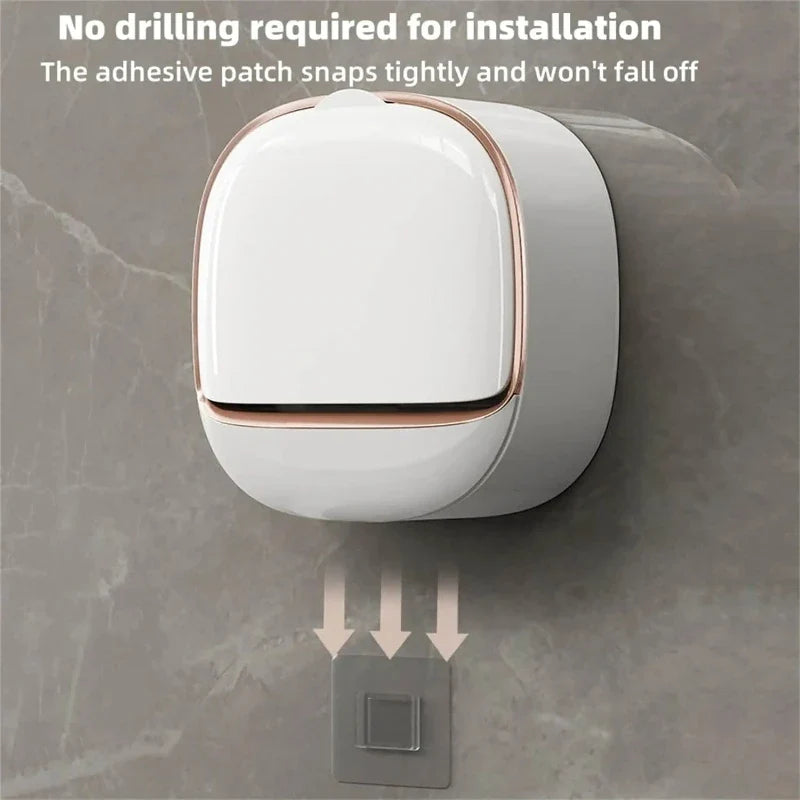 Wall Mounted Soap Dish with Lid & Drainage | Bathroom Soap Holder