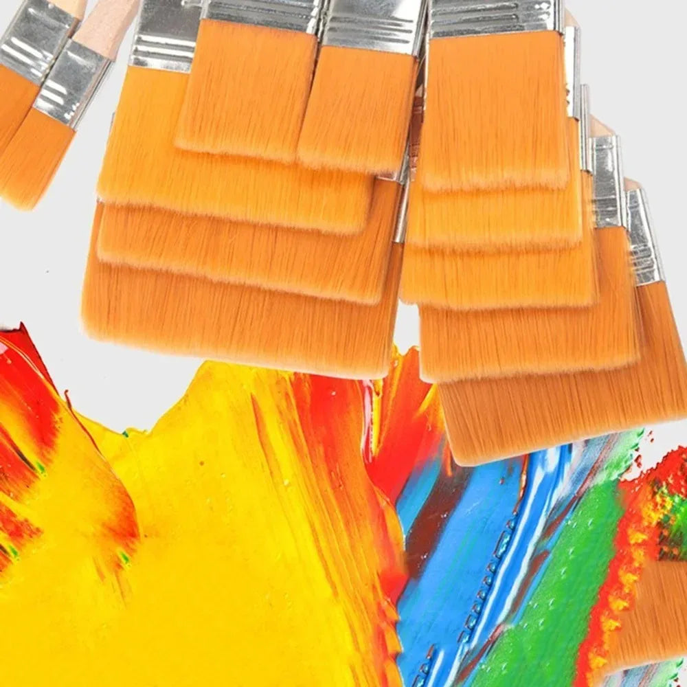 STONEGO 12-Pc Nylon Paint Brush Set – Acrylic Oil Watercolor