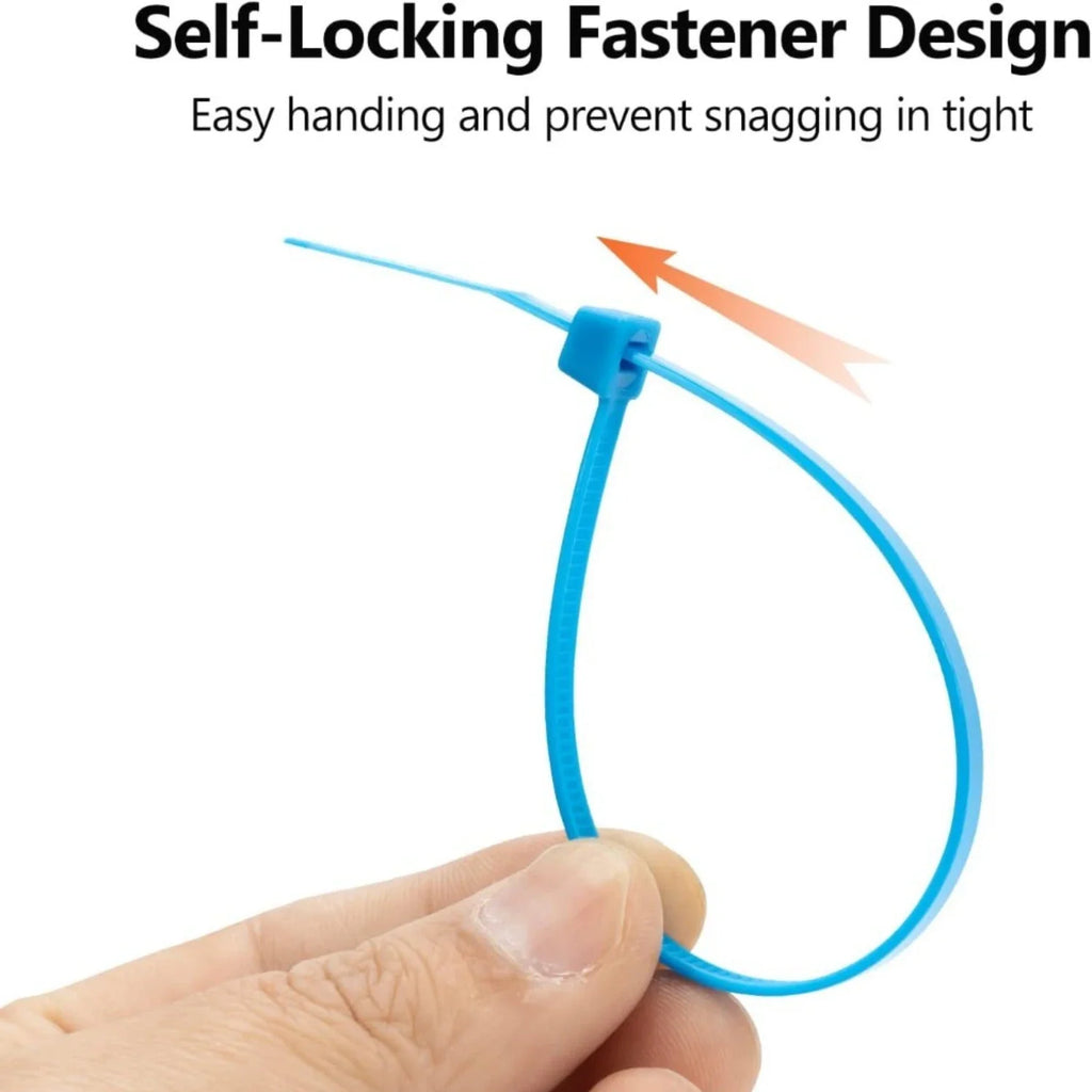 100Pc Self-Locking Nylon Cable Ties 4/8/12 Inch – 50lb Hold