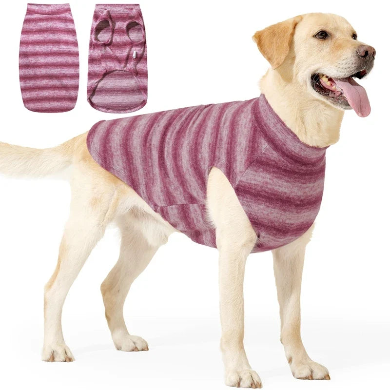 Winter Striped Dog Coat – Soft Warm Fleece Puppy Outfit XS–3XL