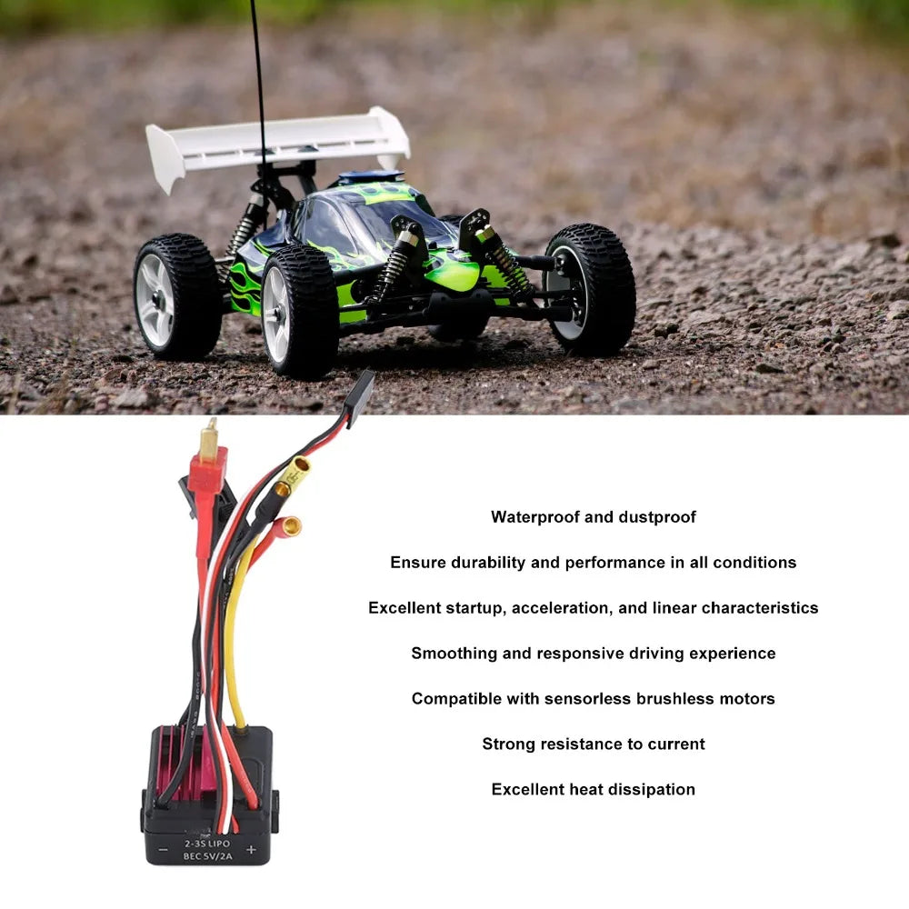 35A Waterproof Brushless ESC for RC Car & Boat | Sensorless