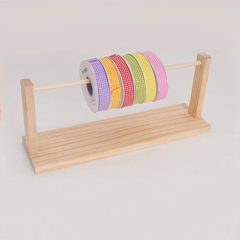 Bamboo Ribbon Storage Display Rack – Yarn & Spool Organizer