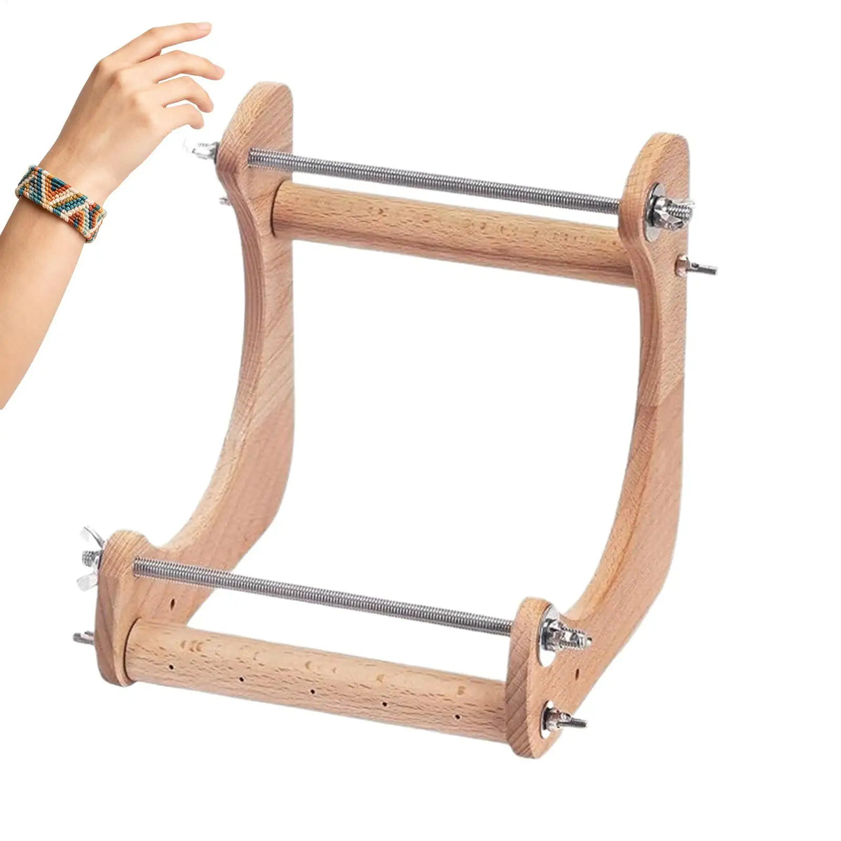 Wood Beading Loom – Adjustable Bracelet & Necklace Weaving Frame
