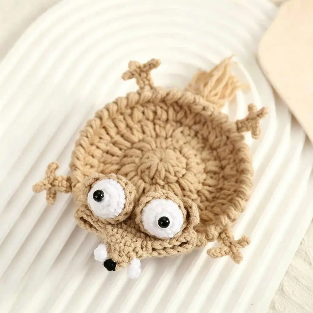 Handmade Crochet Animal Coasters – Cute Knitted Cup Mats