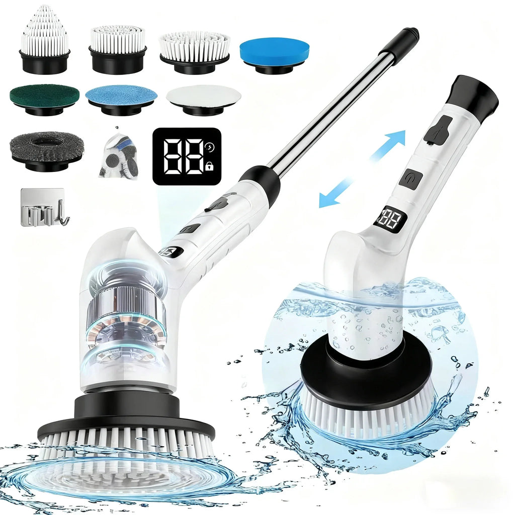 Dual-Use Electric Cleaning Brush – Kitchen & Bathroom Scrubber