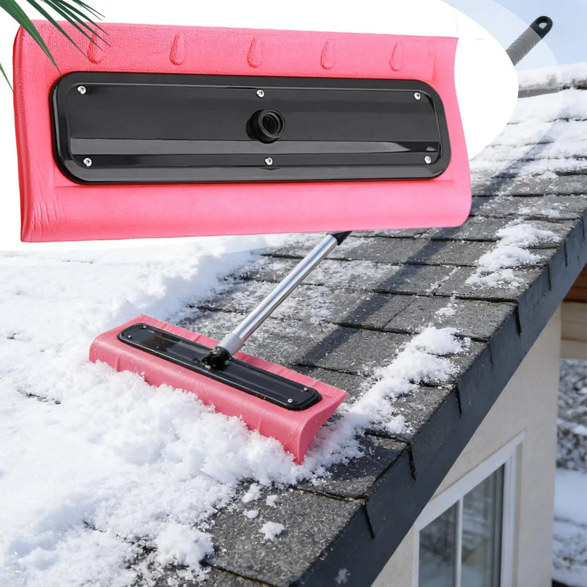 Snow Roof Rake Foam Broom Head – Safe Ground-Level Clearing