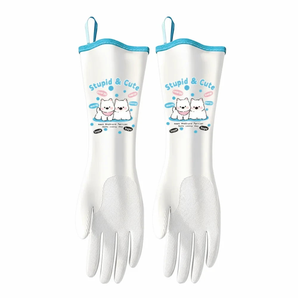 Thickened Latex Kitchen Cleaning Gloves – Waterproof Dishwashing