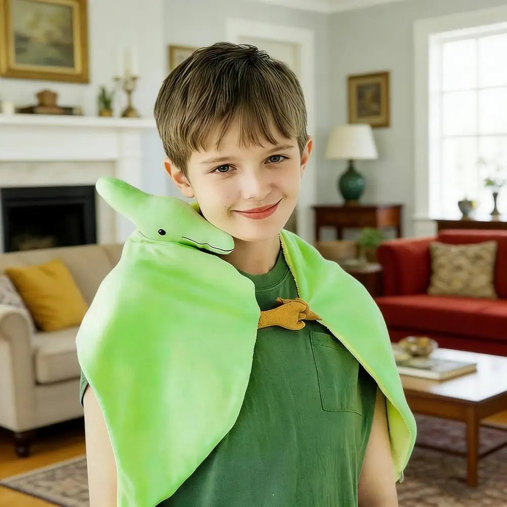Kids Pterodactyl Dinosaur Wearable Blanket Plush Cape Poncho