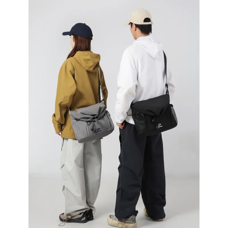 Nixie Drawstring Crossbody Bucket Bag – Large Capacity Nylon