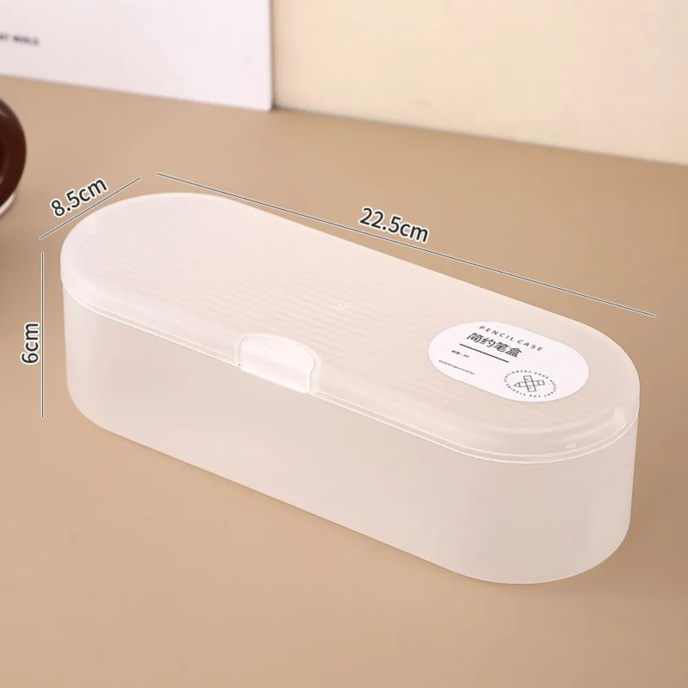Transparent Plastic Pencil Case Stackable Stationery Storage Box