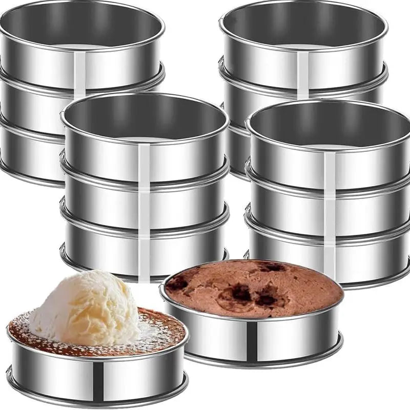 6PCS Stainless Steel Crumpet Baking Rings – Nonstick Mold Set