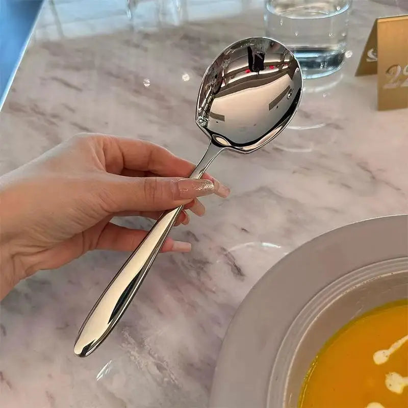 Large 304 Stainless Steel Rice Spoon – Ergonomic Serving Spoon