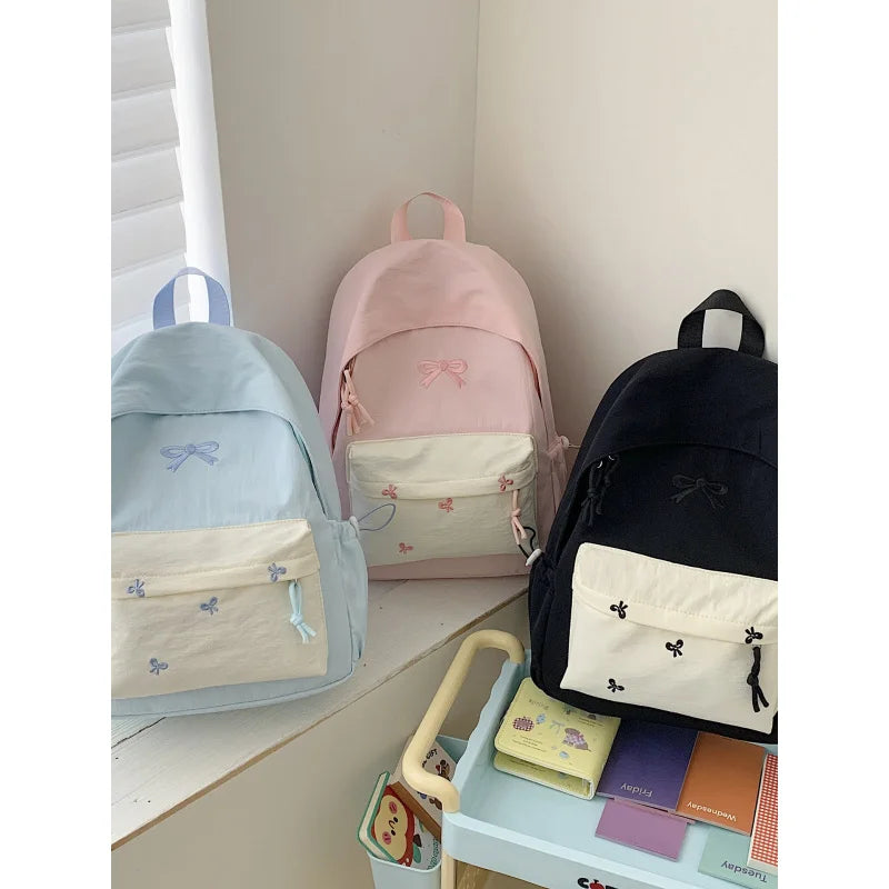 Nixie Korean-Style Girls School Backpack – Nylon 2025